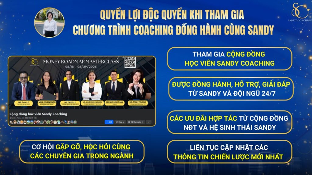 Các ưu đãi khi trở thành học viên của Sandy Coaching